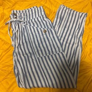 American Eagle Outfitters Blue and White Striped Pants